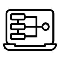 Laptop code html icon outline vector. Cms development vector