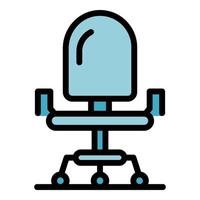 Ergonomic office chair icon color outline vector