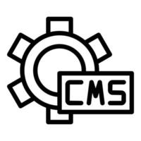 vector de contorno de icono de rueda dentada cms. codigo html