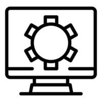 vector de contorno de icono de software de pc. diseño de código
