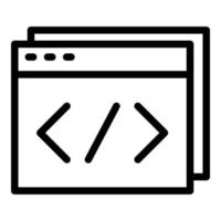 Html code icon outline vector. Cms development vector