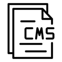 vector de contorno de icono de papel cms. diseño web