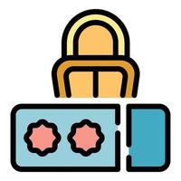 Secure password icon color outline vector