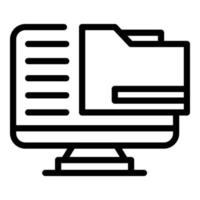 vector de contorno de icono de carpeta de computadora. desarrollo cms