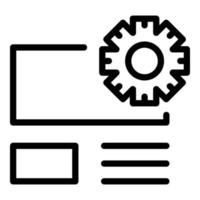 vector de contorno de icono web cms. desarrollo de diseño
