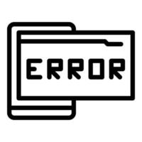 vector de contorno de icono de error de código web. desarrollo cms