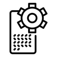 vector de contorno de icono de software de teléfono inteligente. cms web