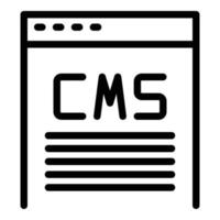 vector de contorno de icono de página cms. sistema de código