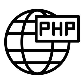 Global php icon outline vector. Cms development vector