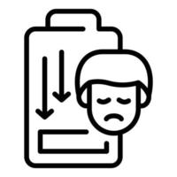 Low man energy icon outline vector. Panic attack vector