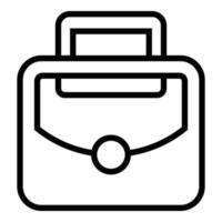 vector de contorno de icono de maletín de cuero. bolsa de caso