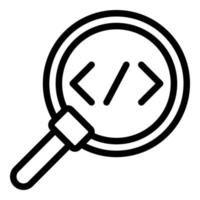 vector de contorno de icono de código de búsqueda. desarrollo cms