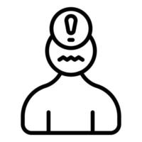 Depressed man icon outline vector. Panic attack vector