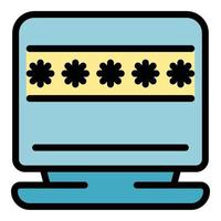 Customize password icon color outline vector