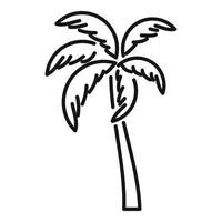 vector de contorno de icono de palmera de coco. planta de verano