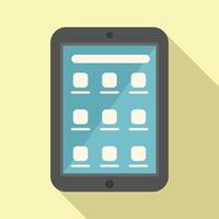 Mobile ebook icon flat vector. Online education vector