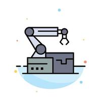 Automated Robotic Arm Technology Abstract Flat Color Icon Template vector