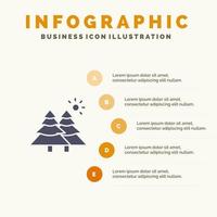 Fir Forest Nature Trees Infographics Presentation Template 5 Steps Presentation vector