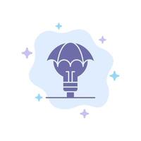 Protected Ideas Copyright Defense Idea Patent Blue Icon on Abstract Cloud Background vector