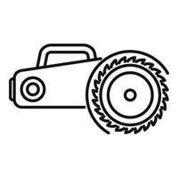 Electric saw icon outline vector. Chainsaw tool vector