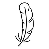 vector de contorno de icono de pluma suave. pluma de pájaro