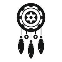 icono de atrapasueños nativo vector simple. pluma azteca