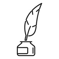 Feather ink icon outline vector. Activity scenario vector