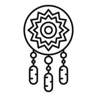 Tribal dream catcher icon outline vector. Indian native vector