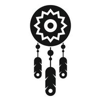 Floral dream catcher icon simple vector. Tribal native vector