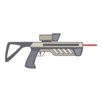 icono de arma de pistola de rayos futurista, estilo de dibujos animados vector