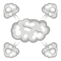 icono de nube de explosión, estilo de dibujos animados vector