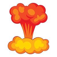 explosión de icono de bomba nuclear, estilo de dibujos animados vector