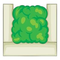 Fence hedge icon, cartoon style vector