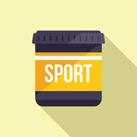 Sport food pack icon flat vector. Protein nutrition vector