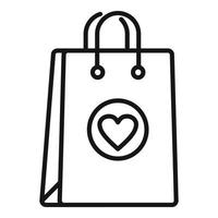 Surprise bag icon outline vector. Gift present vector