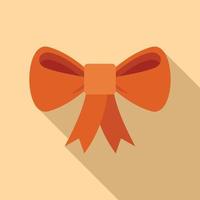 Surprise ribbon bow icon flat vector. Happy gift vector