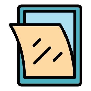 Protective display tablet icon color outline vector