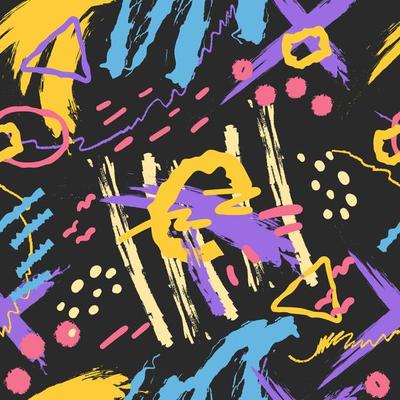 Hand Drawn Brush Stroke Seamless Pattern