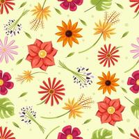 Simple Nature Floral Seamless Pattern vector