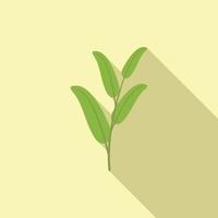 Aromatic sage icon flat vector. Leaf plant vector