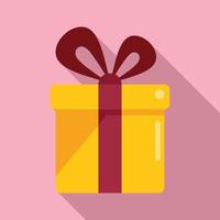 Prize gift box icon flat vector. Person package vector