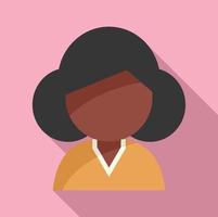 vector plano de icono de personas africanas. oficina de trabajo