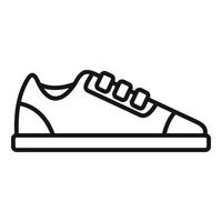 vector de contorno del icono de la zapatilla de deporte de la tienda. zapato deportivo