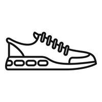 vector de contorno de icono de zapatillas de deporte de gimnasio. ejecutar el diseño