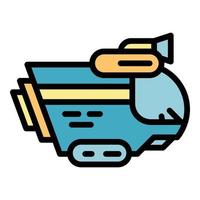 Ocean bathyscaphe icon color outline vector