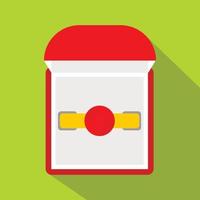 Gold ring with ruby in a red velvet box icon vector