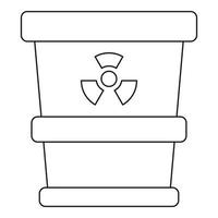 Trash can with radioactive waste icon vector