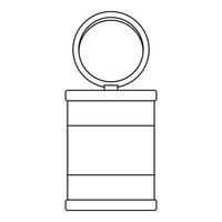 Trash can icon, outline style vector