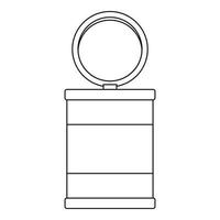 Trash can icon, outline style vector