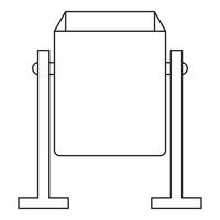 Metal dust bin icon, outline style vector